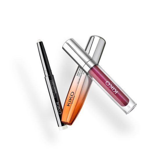 KIKO Milano Snow-Kissed Holiday Glam-Faves Make Up Gift Set zestaw tusz do rzęs 12ml + pomadka w płynie 3ml + cień do powiek w sztyfcie 1.6g